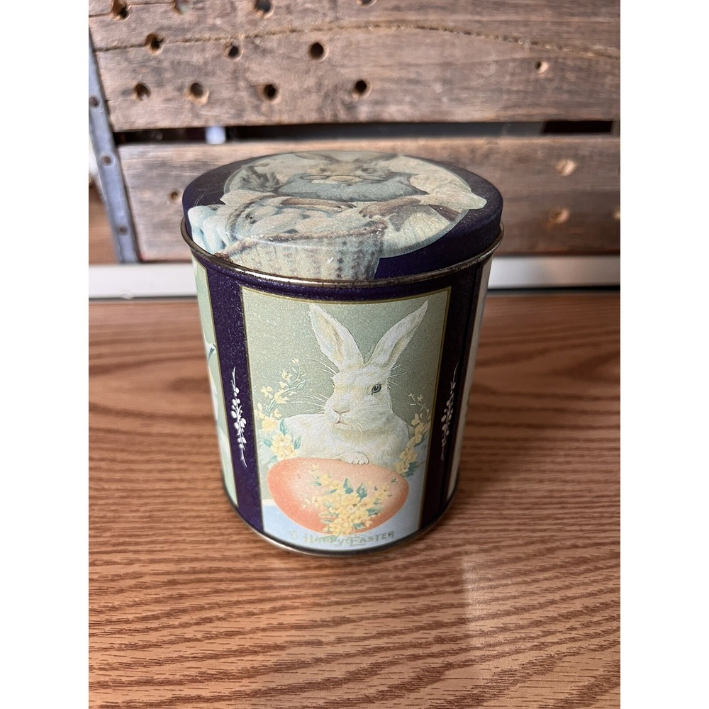 1984 Bristol Ware Easter Musical Tin My Favorite Things Rabbit Chicken Eggs